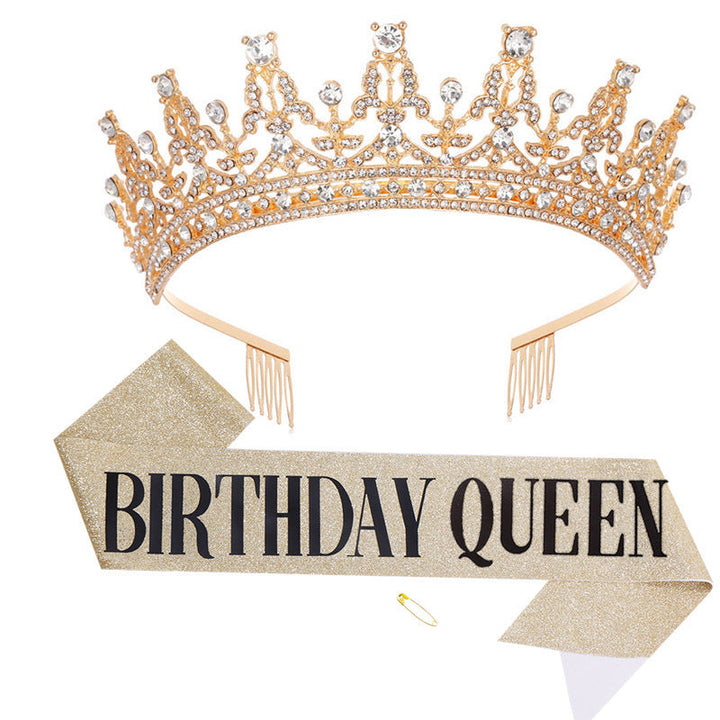 Women's Sparkling Crown and Sash Set Kalsten