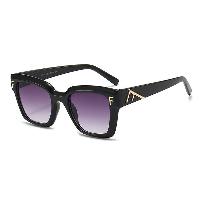 Ladies fashionable square sunglasses with gold details Kalsten
