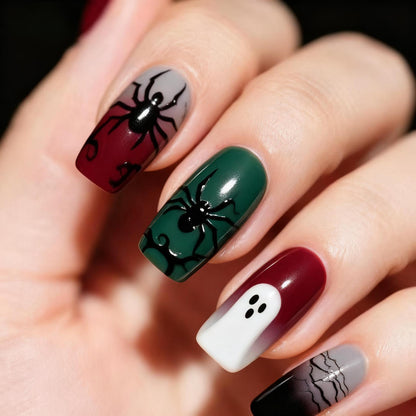 Creepy Art Nails with Spider and Ghost Designs Acalora