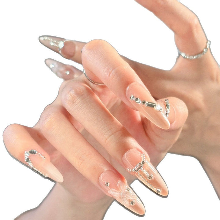Elegant artificial nails with noble rhinestone embellishments Kalsten