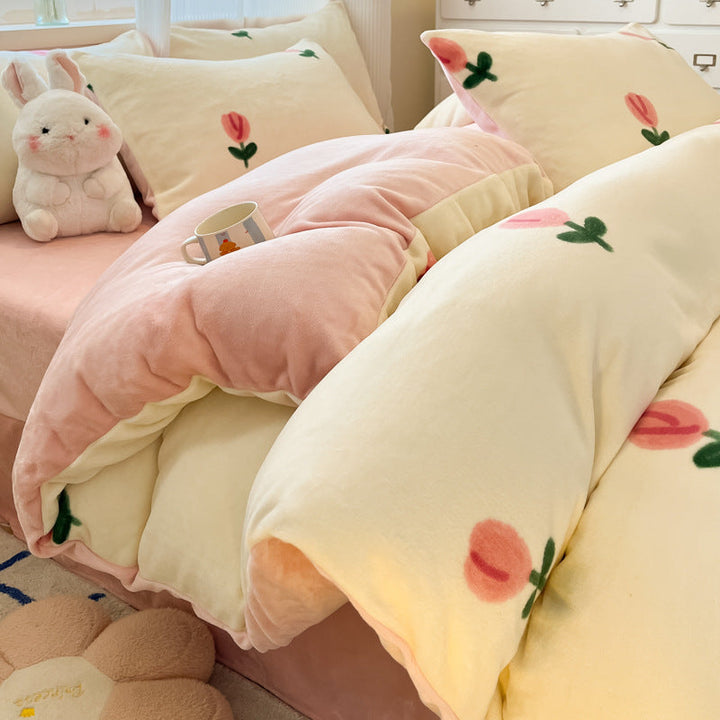 Plush Reversible Microfiber Comforter Set With Oversized Bolstered Body Pillow And Geometric Print