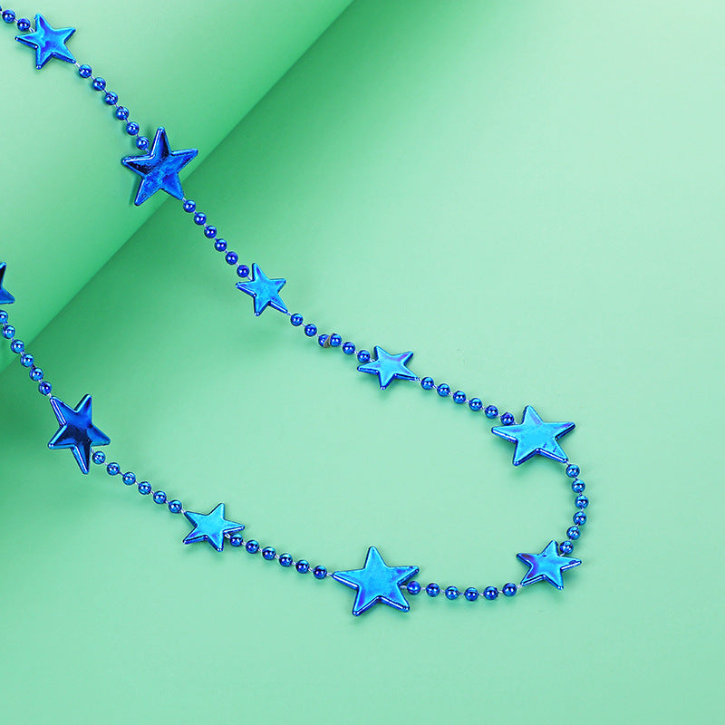 Women nan long Statement Necklace with star beads and ball chain Kalsten