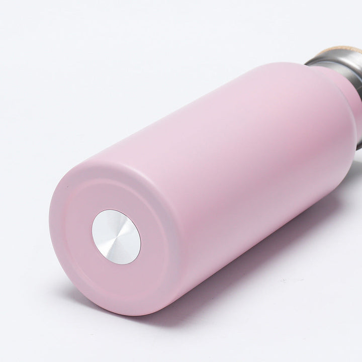 Women's insulated stainless steel drinking bottle with wooden lid Kalsten