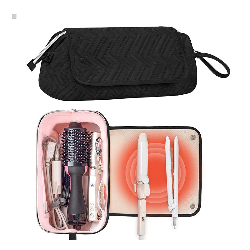 Cosmetic organizer bag with pre-made space for styling tools Kalsten