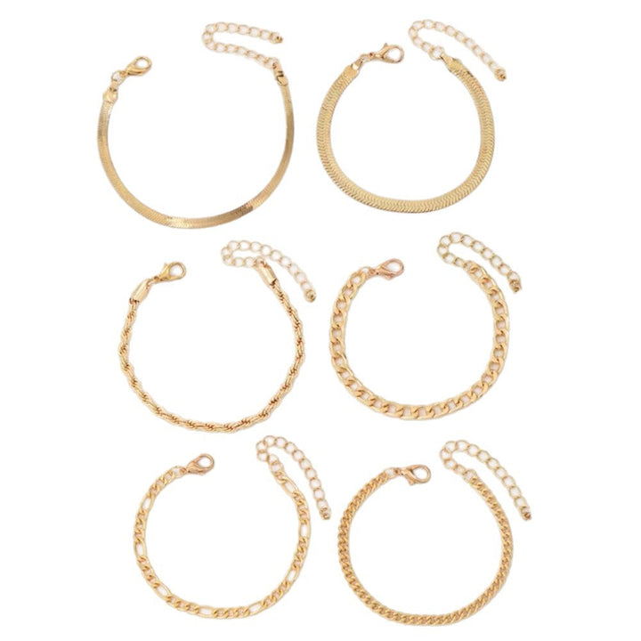 Multi-Style Gold Chain Bracelet Set Kalsten