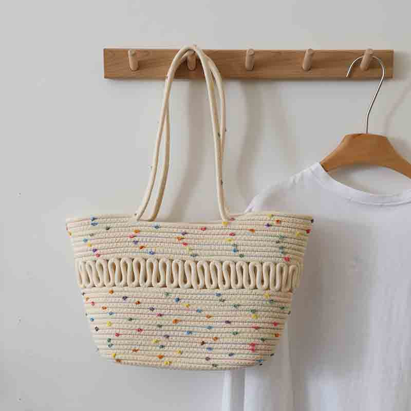 Elegant Handcrafted Beach Bag with Fine Braided Pattern Kalsten