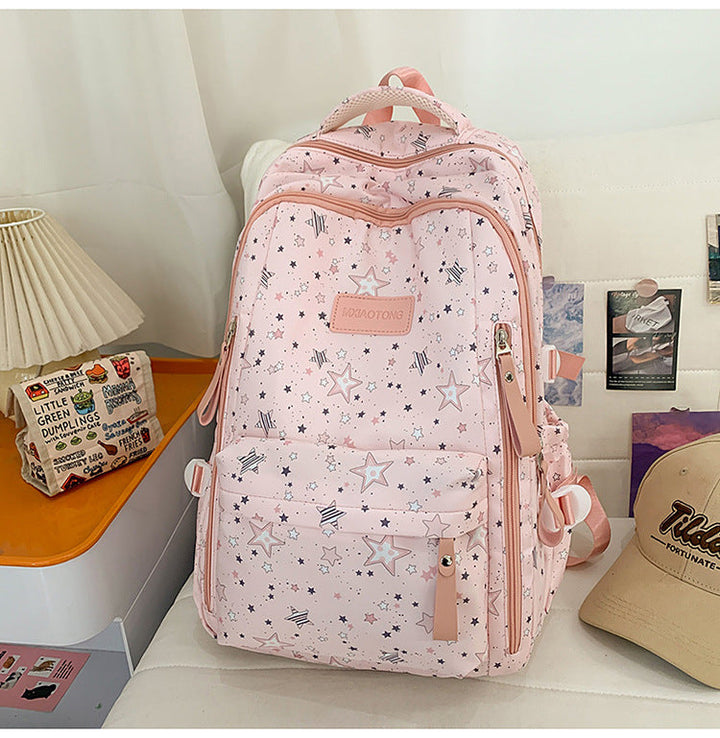 Star-Patterned Comfort School Backpack Kalsten