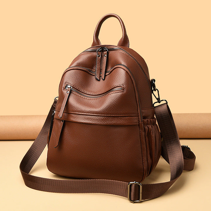 Multi-Functional Textured Leather Backpack Kalsten