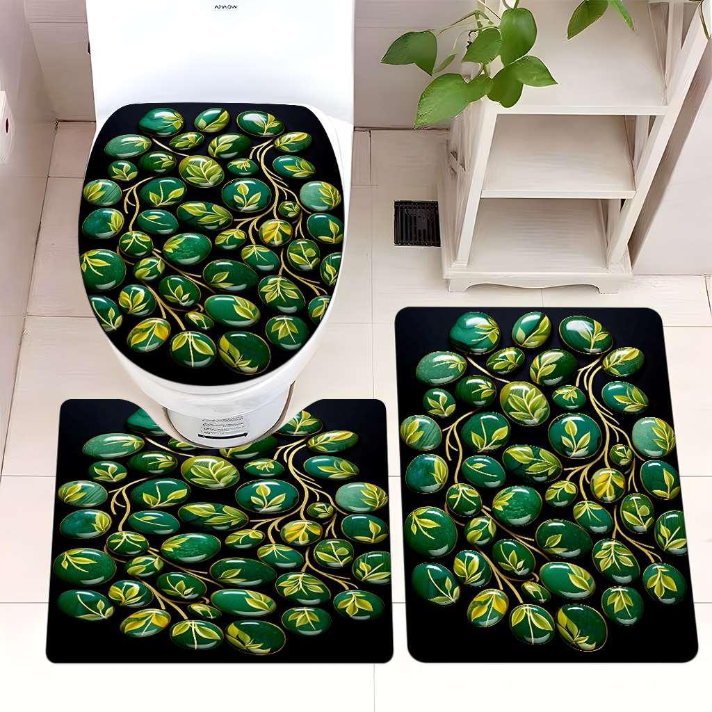Decorative Pebble Bathroom Mat Set Kalsten
