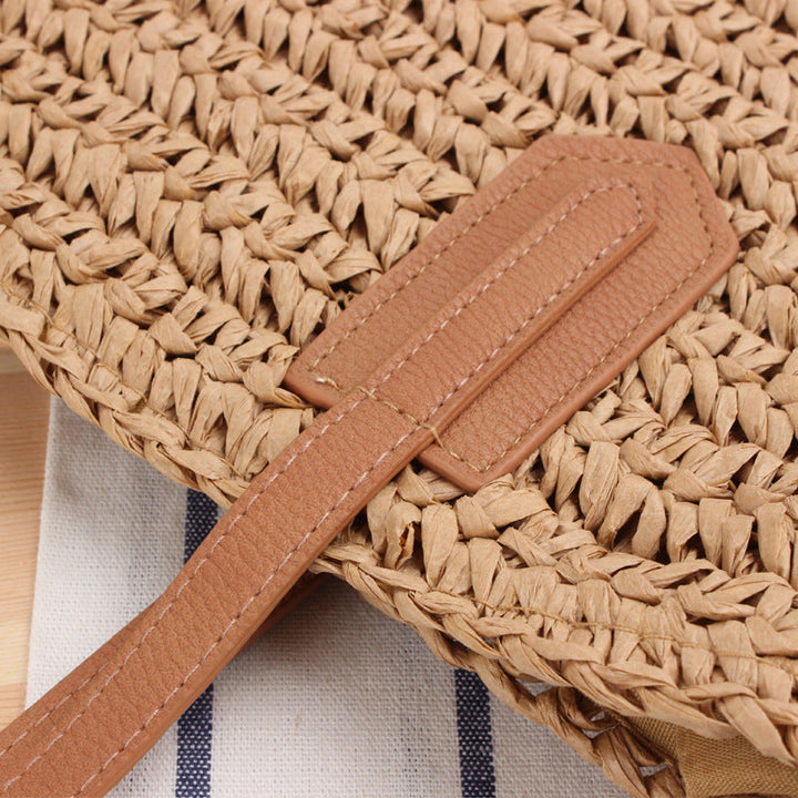 Beach bag with fringes and sturdy leather handles Kalsten