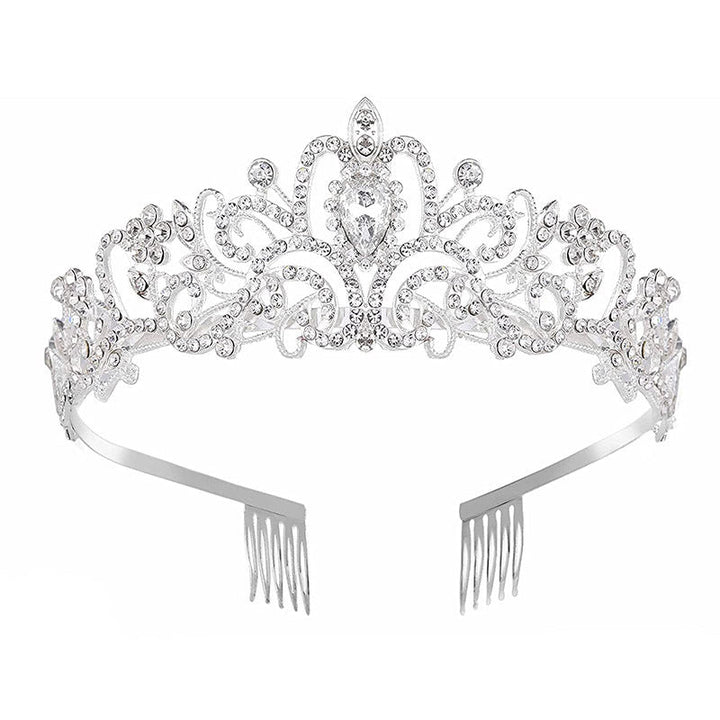 Ladies Sparkling Crystal Tiara with Filigree Design Kalsten
