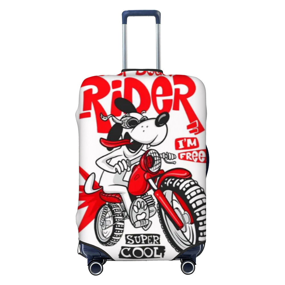 Unisex nan elastic luggage cover with geometric design, stretchable polyester-spandex fabric, zipper opening and non-slip inner securement for trolley Kalsten