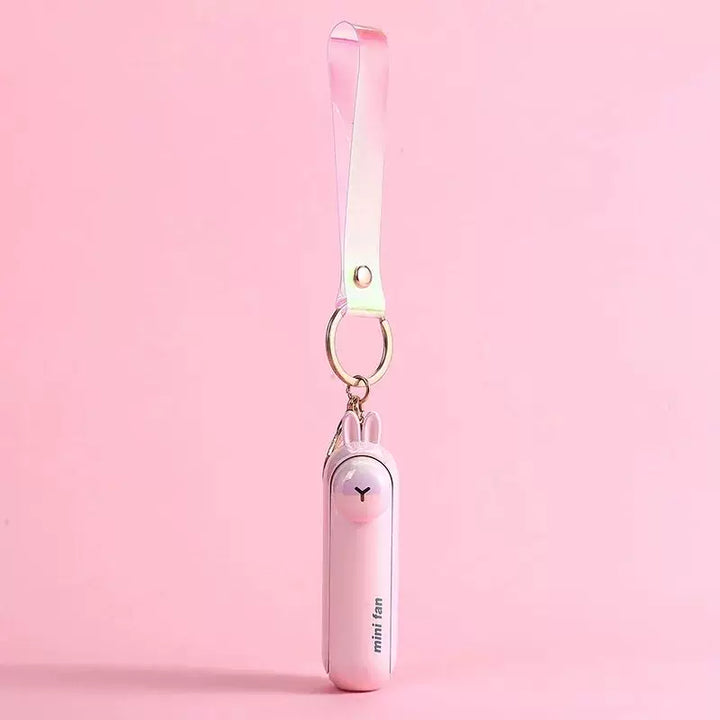 Unisex One Size Rechargeable Keychain Handheld Mini Fan with Wrist Strap and Novel Frog Charm Kalsten
