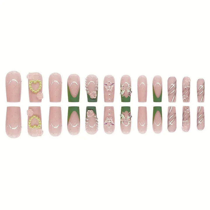 Decorative Acrylic Floral Press-On Nail Art Kalsten