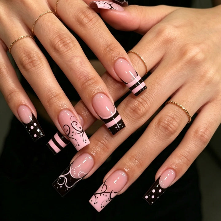 Artificial nails with modern night motif Kalsten