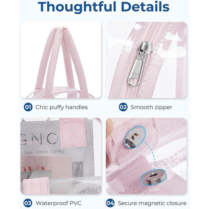 Transparent handbag with multitasking interior compartment Kalsten
