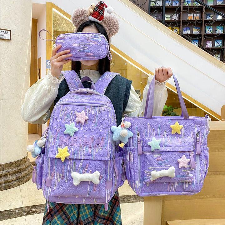 Cute Quilted School Backpack and Tote Set Kalsten