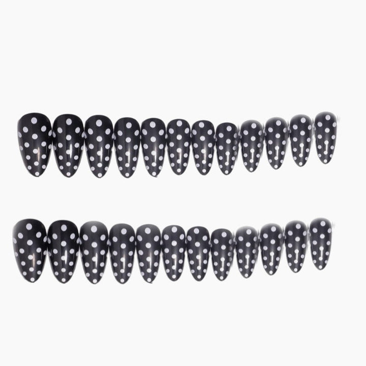 Artistic Almond-Shaped Press-On Nail Set with Polka Dot Design Kalsten