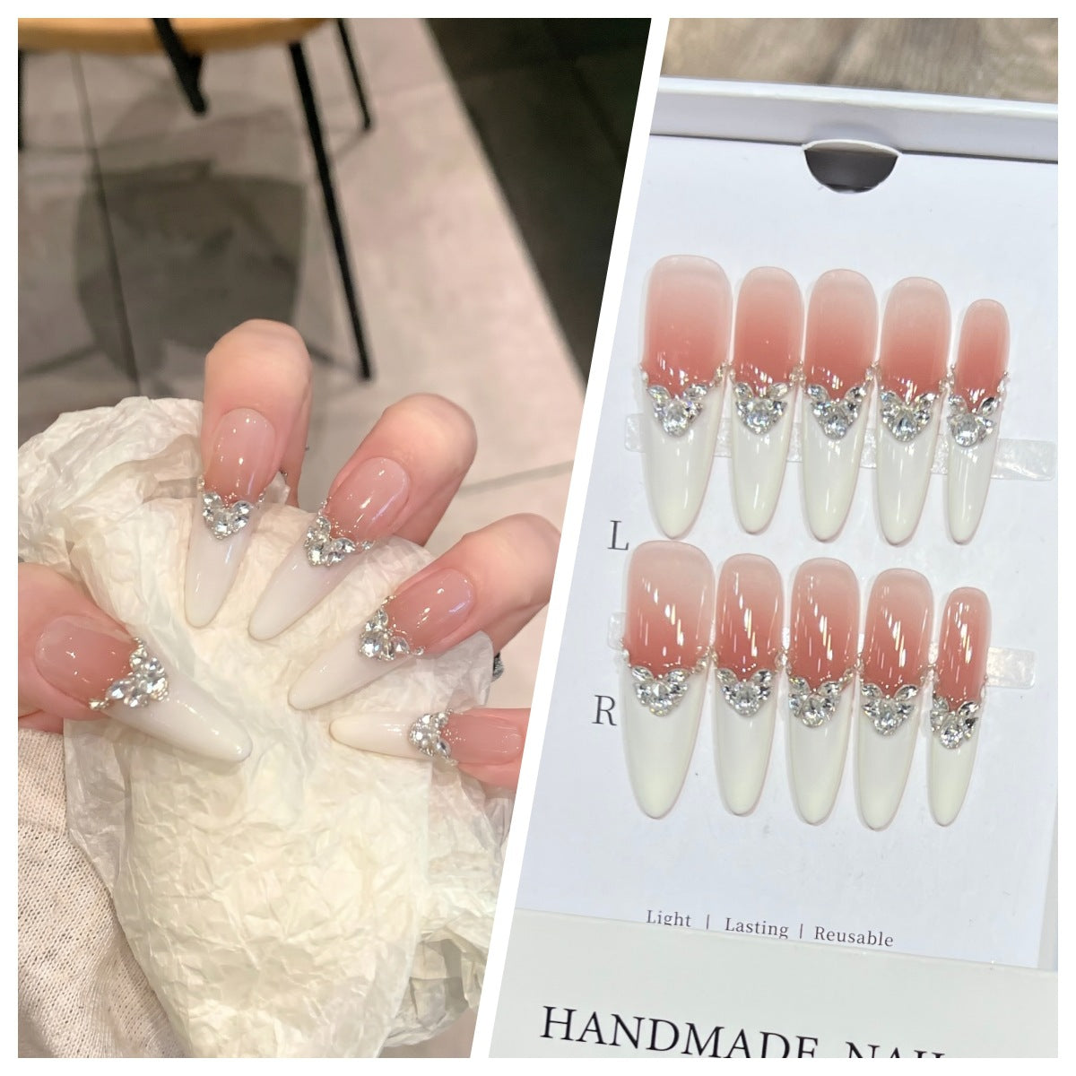 Artistic Stiletto Press-On Nail Set with Charming Patterns Acalora