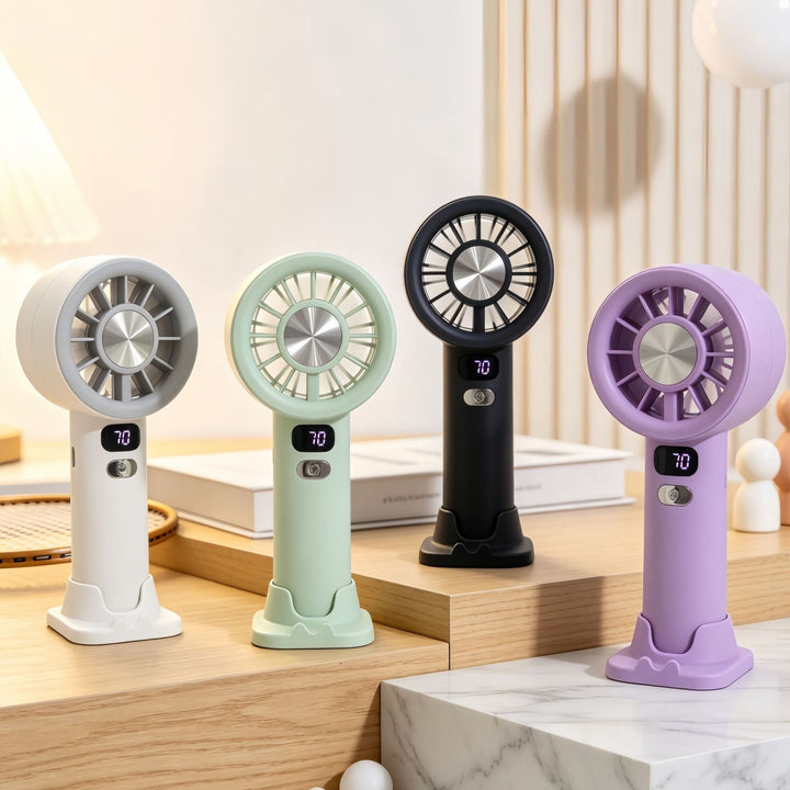 Women's portable hand fan with digital speed display Kalsten