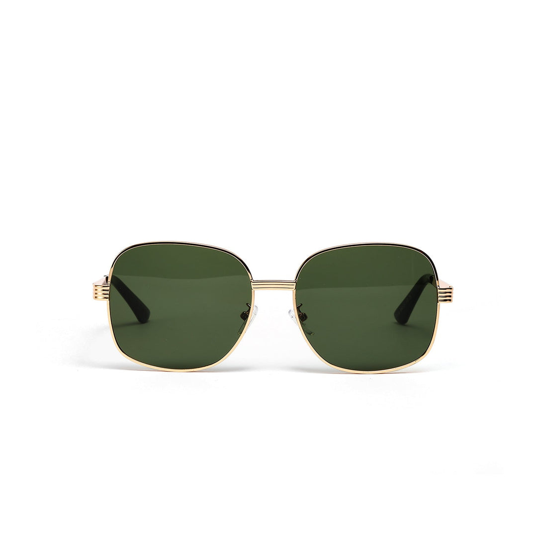 Ladies fashionable angular sunglasses with luxurious golden frame Kalsten