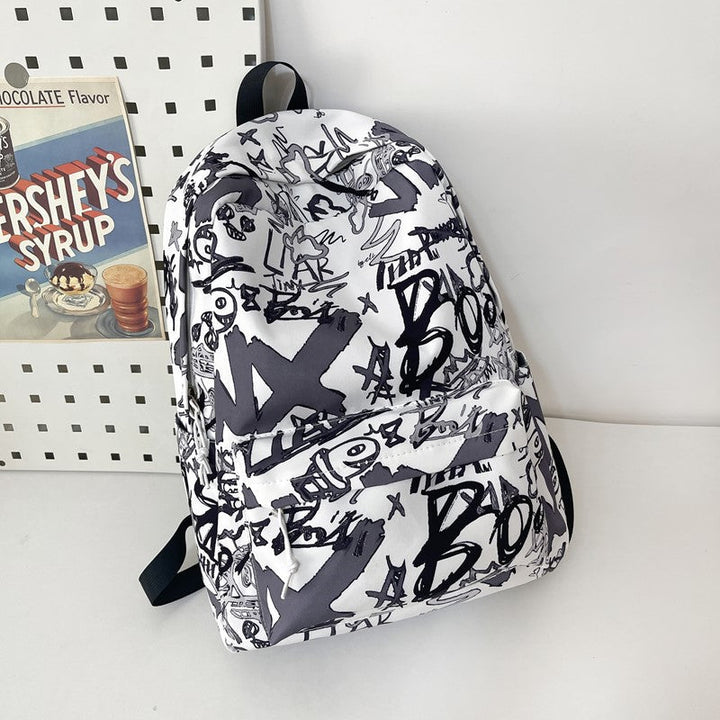 Artistic Graffiti Print School Backpack