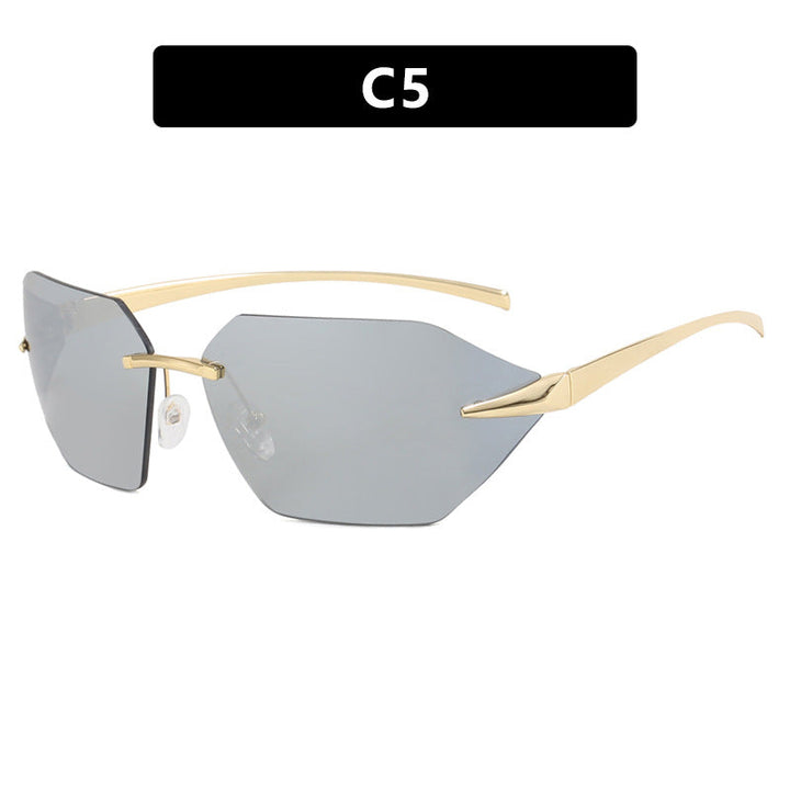 Women's geometric sunglasses with elegant metal frame and polarized lenses Kalsten