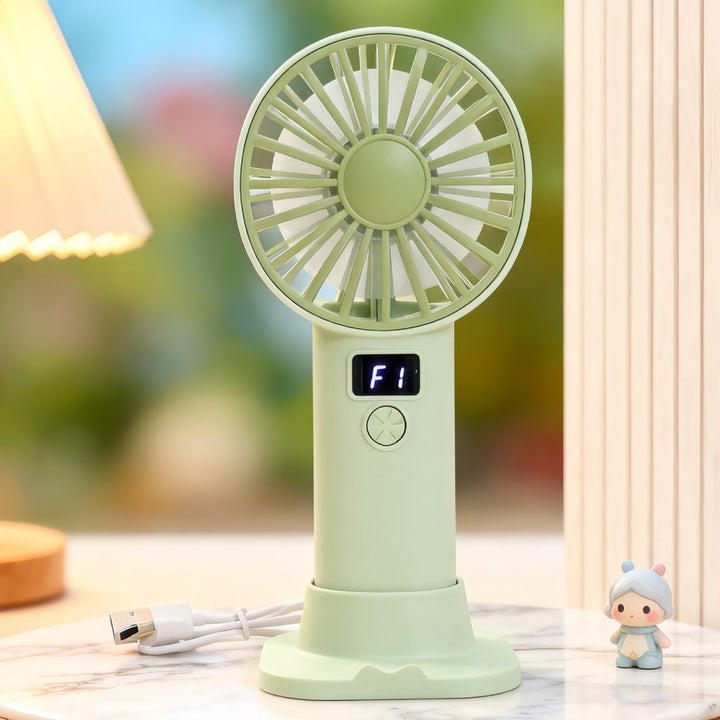 Women Portable Handheld Fan with Digital Speed Setting Kalsten