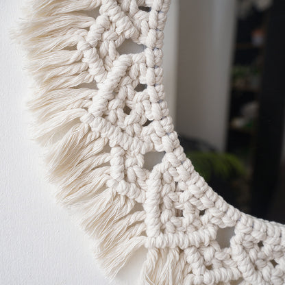 Decorative Macramé Round Wall Mirror Acalora