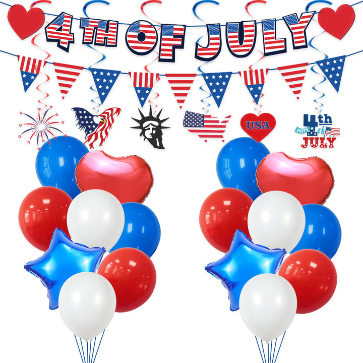 Unisex nan multi-piece hanging spiral garlands with patriotic USA cardboard pendants for party decoration Kalsten