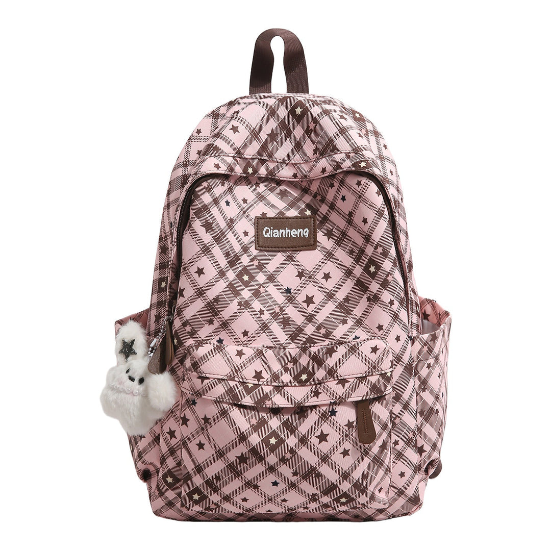 Checked Pattern Stylish Backpack