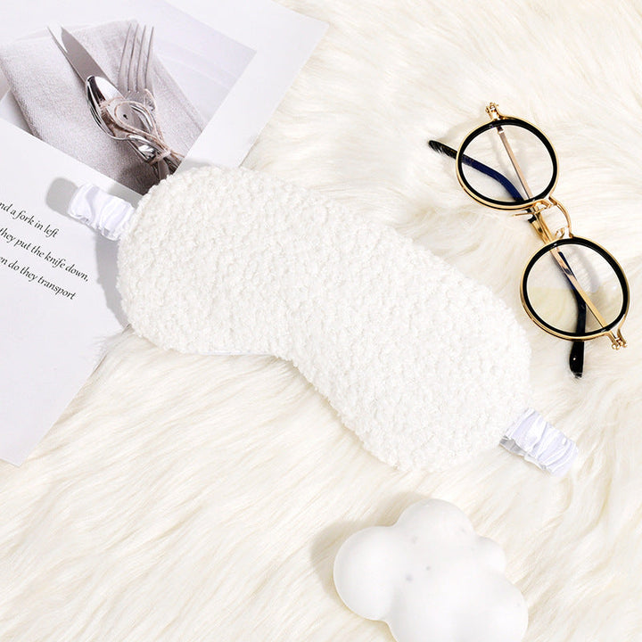 Women's cuddly thermo sleep mask made of teddy fleece with adjustable satin band Kalsten