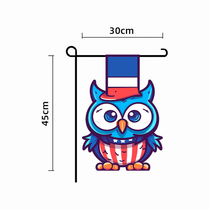Unisex nan patriotic outdoor decorative gnome garden flag with pole sleeve Kalsten
