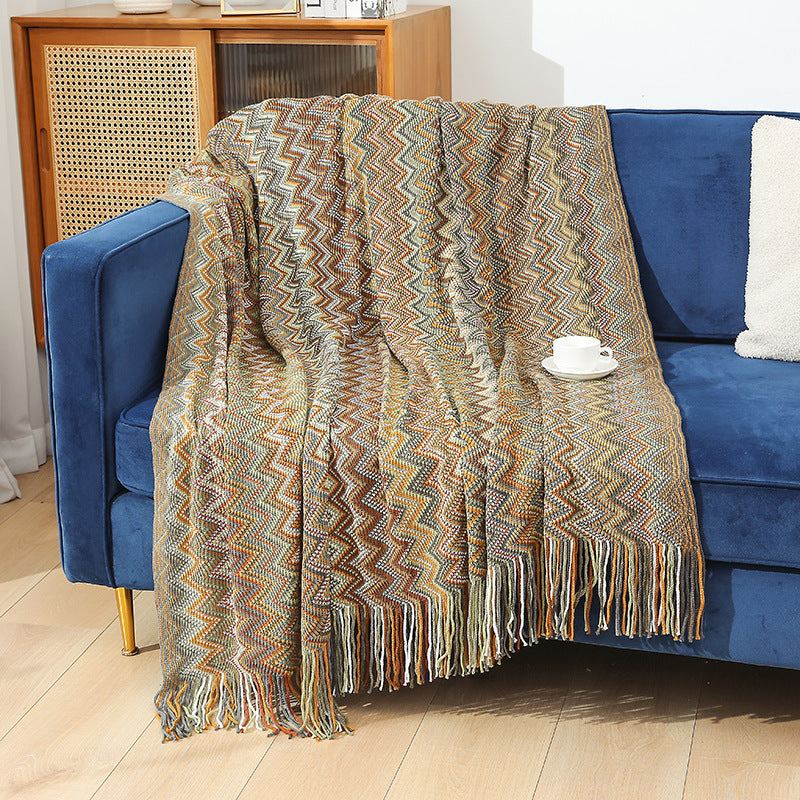 Ladies Decorative Zigzag Pattern Blanket Kalsten