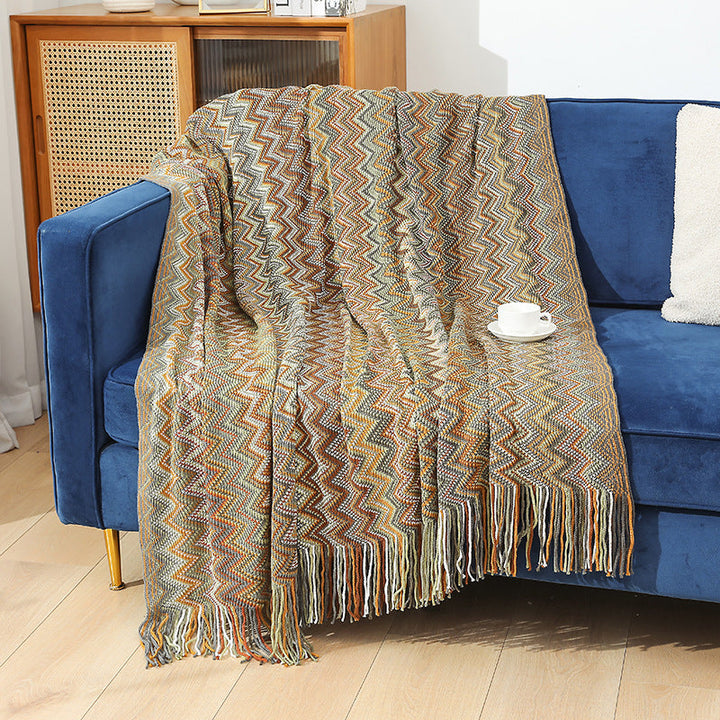 Ladies Decorative Zigzag Pattern Blanket Kalsten