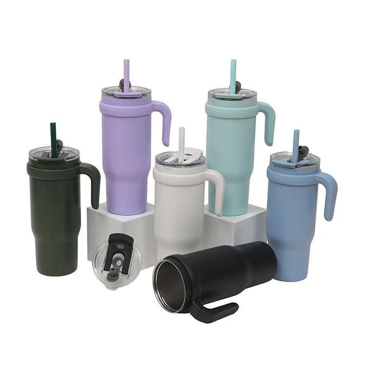 Unisex Insulated Drinking Cup with Ergonomic Handle and Twist Lid Kalsten