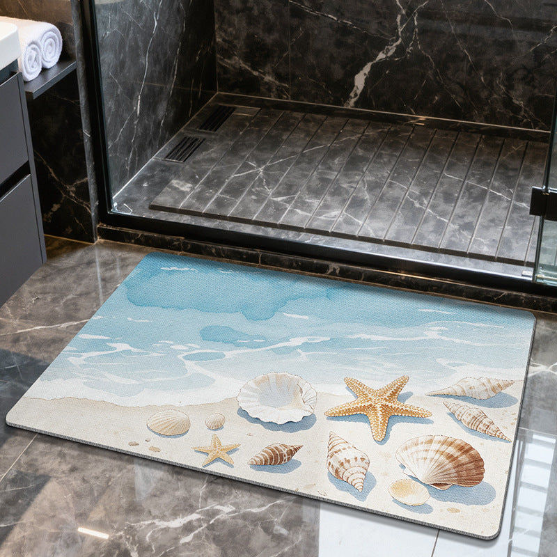 Marble Texture Bathroom Mat Kalsten