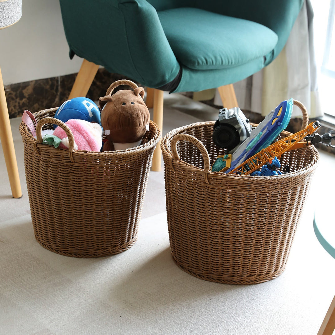 Handwoven Decorative Storage Basket with Ergonomic Handles Kalsten