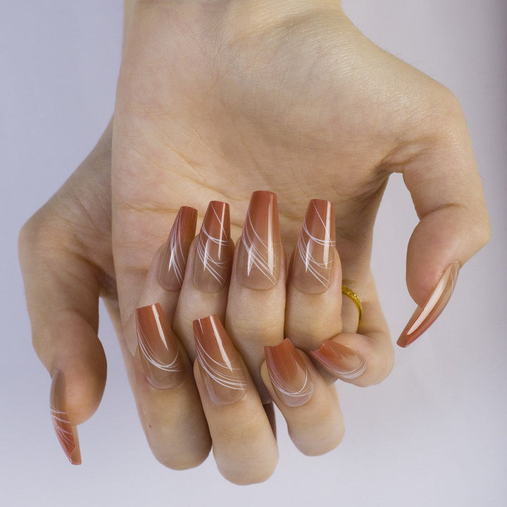High-gloss artificial nails with rose effect Kalsten