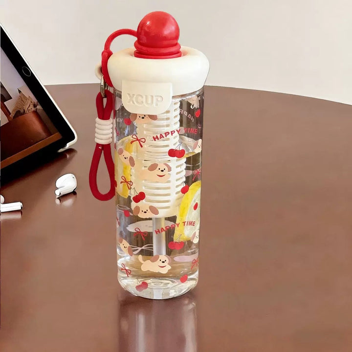 Women’s water bottle with cheerful design and fruit infusion insert Kalsten