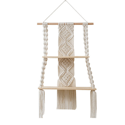 Macramé Floating Wall Shelf Organizer Acalora