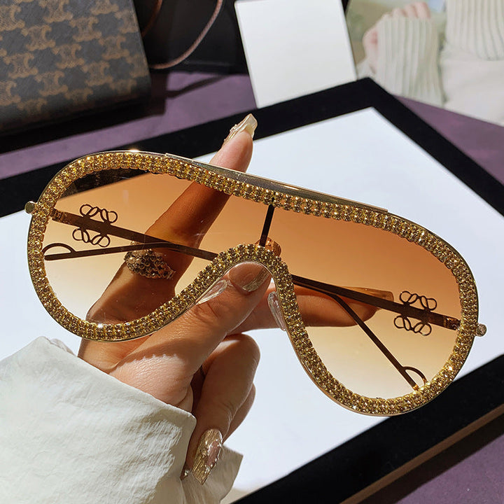 Women's Glamorous Sunglasses with Rhinestone-Embellished Frame Kalsten