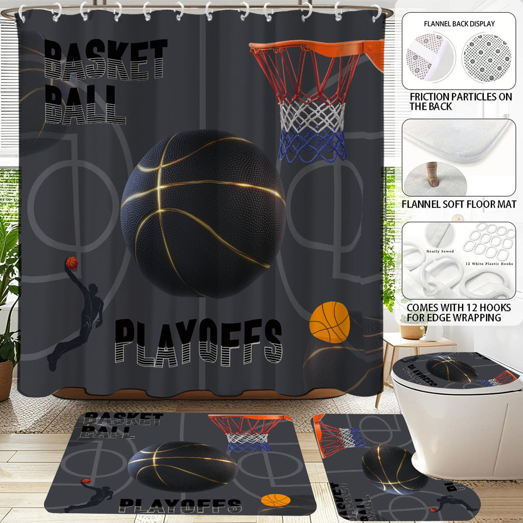 High-Definition Basketball-Themed Bathroom Décor Set Kalsten