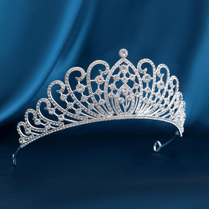 Ladies Elegant Rhinestone Tiara with Floral Details Kalsten