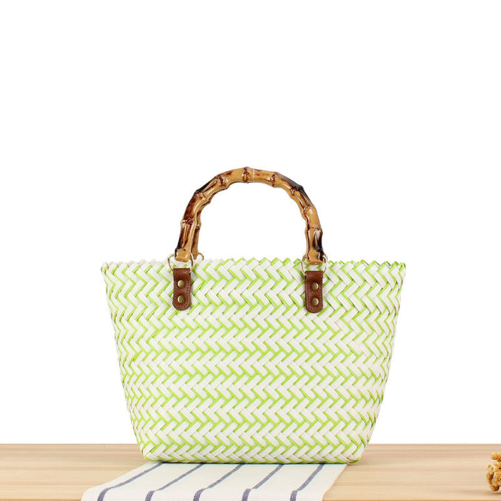 Elegant basket bag with bamboo handles Kalsten