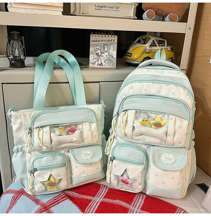 Multi-Pocket School Backpack and Tote Bag Set Kalsten