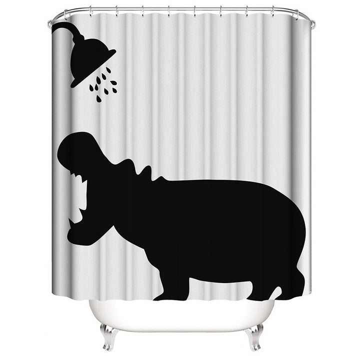 Hippo-Themed Shower Curtain Kalsten