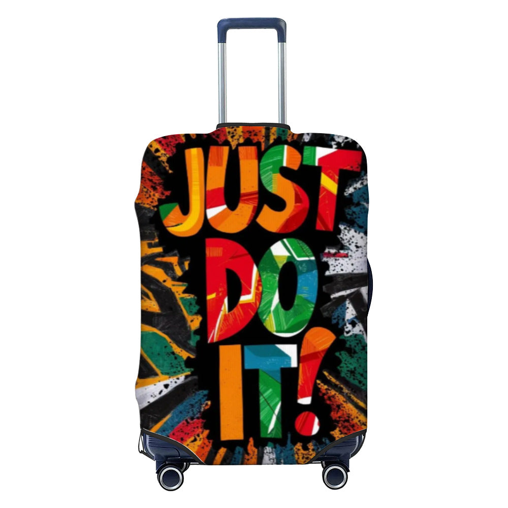 Unisex non-elastic luggage cover with graffiti print and zipper opening, stretchable protective cover with non-slip inner fastening Kalsten