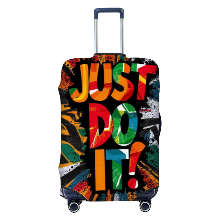 Unisex non-elastic luggage cover with graffiti print and zipper opening, stretchable protective cover with non-slip inner fastening Kalsten
