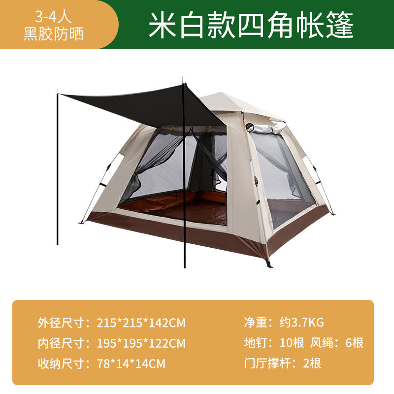 Camping tent with spacious interior and expandable sun protection Kalsten